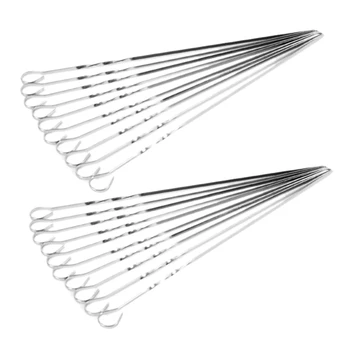 

20PCS Barbecue Grill Stainless Steel Sign Barbecue Skewers Sign Stainless Steel Grill Needle Barbecue Tool