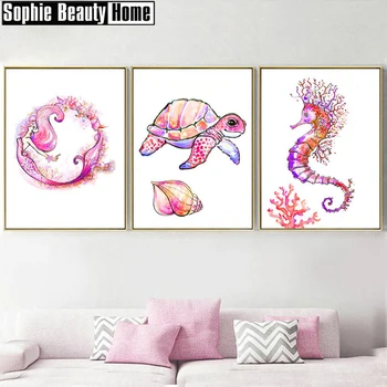 

Hippocampus 5D Diamond Painting Full Square Animal Turtle Picture Of Rhinestone seahorse diamond Embroidery Mosaic Gift 204009