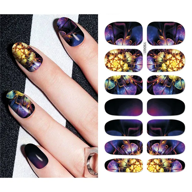 Nail Stickers For Nails Sliders 3D Color Water Transfer Nail Sticker Creativity Decoration Art Necklace Pattern Dreamcatcher YSD021