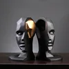 Creative Brain Hole Wide Open Statues Sculptures Resin Decor Crafts Gifts Figurines Desktop Home Decoration Accessories Modern 1