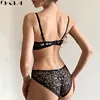 Classic Black Underwear Set Sexy Bras Printing Fashion Push Up Bra Panties Sets Thick Cotton Brassiere Lace Women Lingerie Set ► Photo 2/6