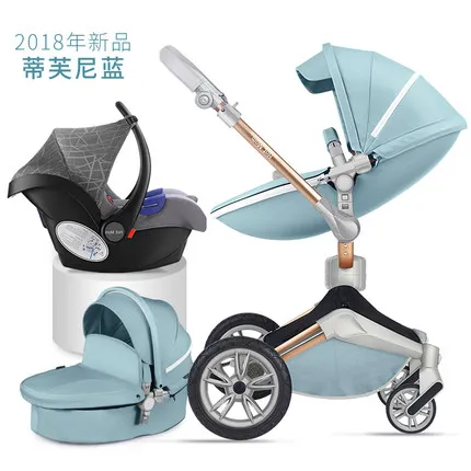 Роскошная коляска 3 в 1 в британском стиле hotmom, складной светильник, импортная детская коляска для отправки подарков - Цвет: blue 3 in 1 A