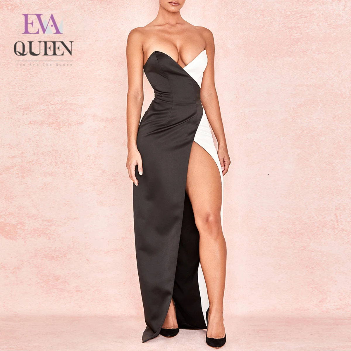 EvaQueen 2019 Elegant Party Dress Women Bandage Long Sexy High Split Maxi Dresses Evening Autumn Winter Club Vestidos New | Женская