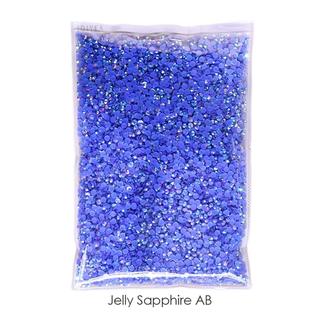 Wholesale Jelly AB Resin Non Hot Fix Rhinestones Cтразы Flatback Plastic Crystals Strass Glitters Stone Bulk Big Package for DIY Jelly Sapphire AB
