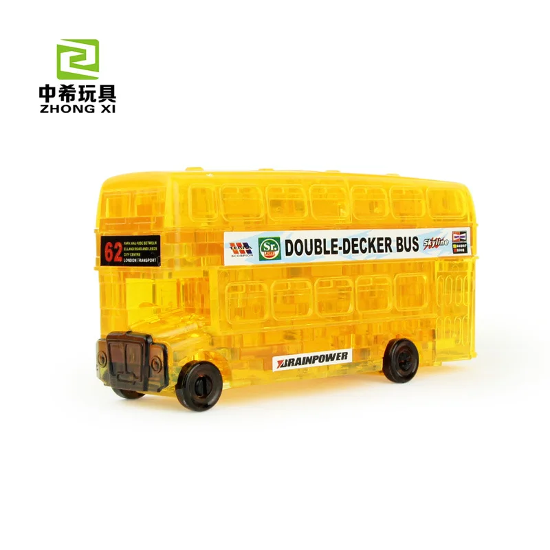 

Stereo Crystal Double Layer Bus Jigsaw Puzzle DIY Children'S Educational Assembled Building Blocks Toy Traffic Tools Car
