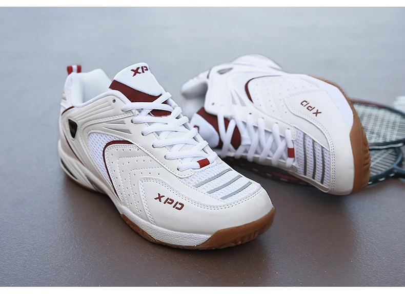 Мужская обувь для бадминтона; Качественная Уличная обувь на шнуровке; цвет красный, белый; женская спортивная обувь для тенниса; удобные кроссовки для пар
