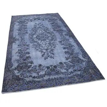 

164x282 Cm Blue Handmade Over Dyed Rug-5x9 Ft