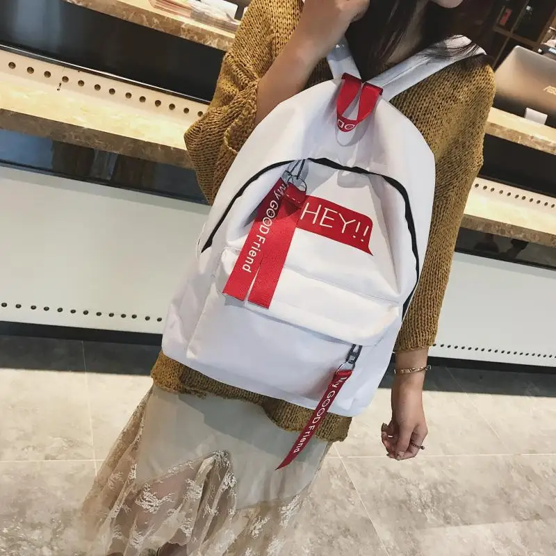 Рюкзаки для девочек, школьные сумки Mochila, с вышивкой, женская мода, для студентов, с рисунком, Blacl