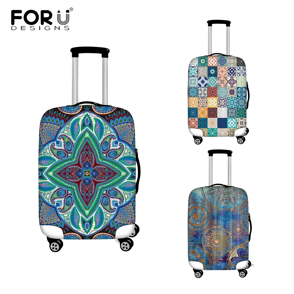 FORUDESIGNS Чехол для багажа, защита марокканской мандалы, этническая, чехол для багажа для путешествий, подходит для 18-32 дюймов, Pokrowiec Na Walizki