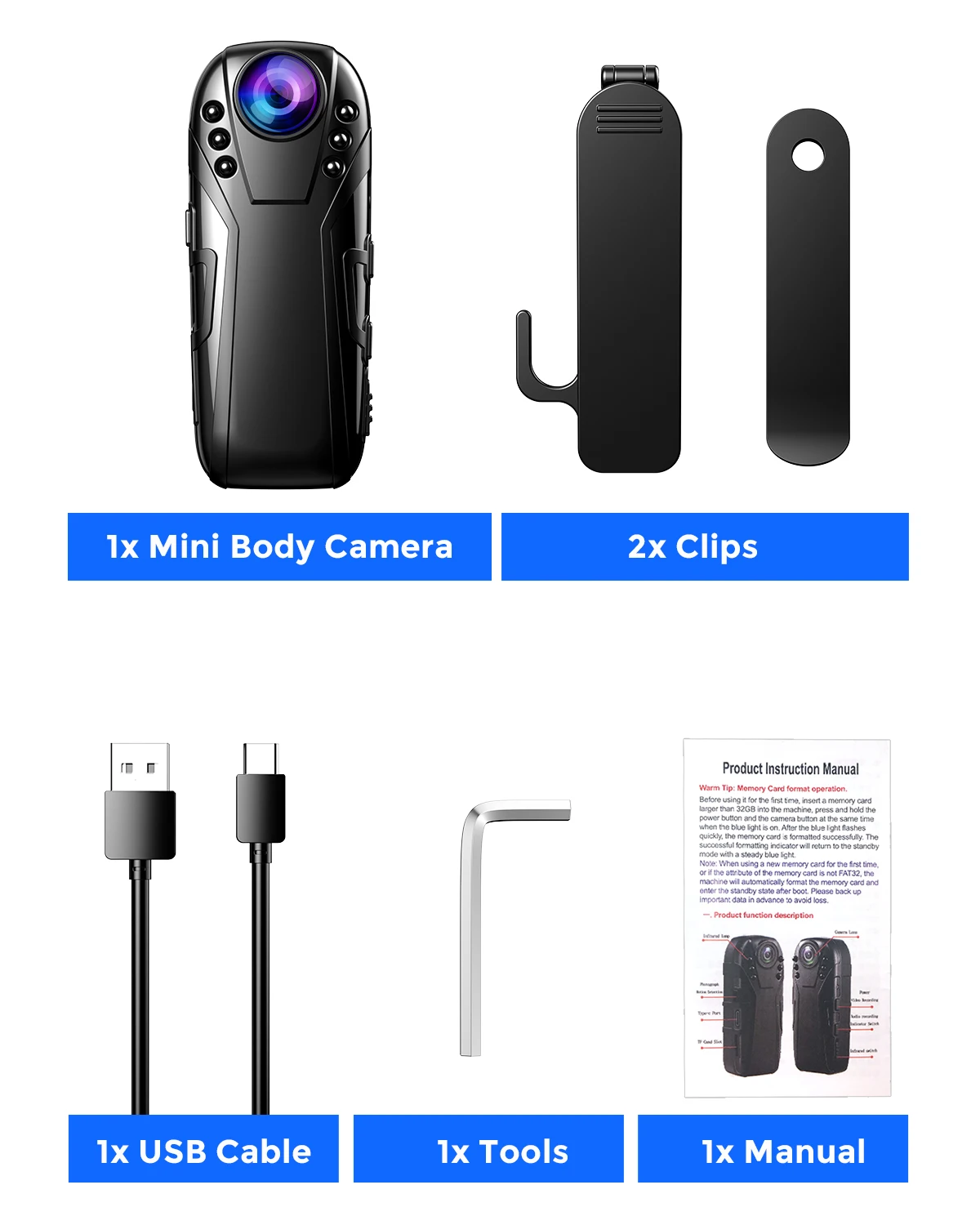 Boblov Pequena Câmera Completa hd 1080p Portátil Camara Polícia Dvr Gravador Corpo Cam Motocicleta Bicicleta Movimento Bodycâmera Mini Kamera L02 - Image 6