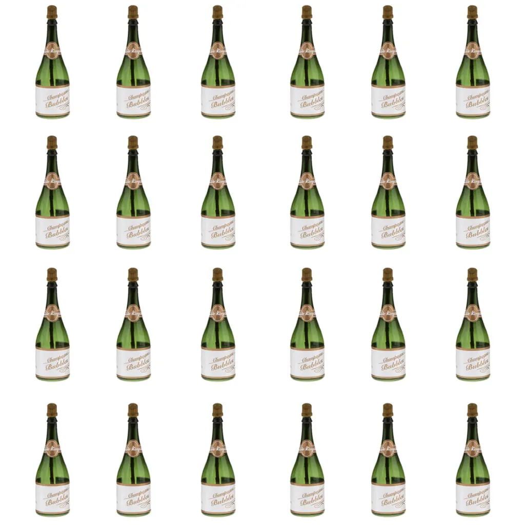 24Pcs Mini Champagne Bubble Bottles Birthday Stag Hen Party Decor Fun Toy