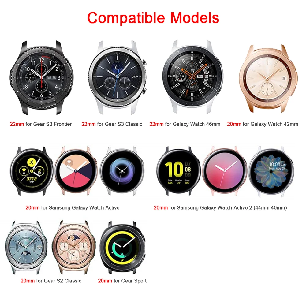 Новый цветной нейлоновый ремешок для samsung Galaxy Watch 46 мм 42 SM gear S3 Classic/Frontier Bracelet Active 2