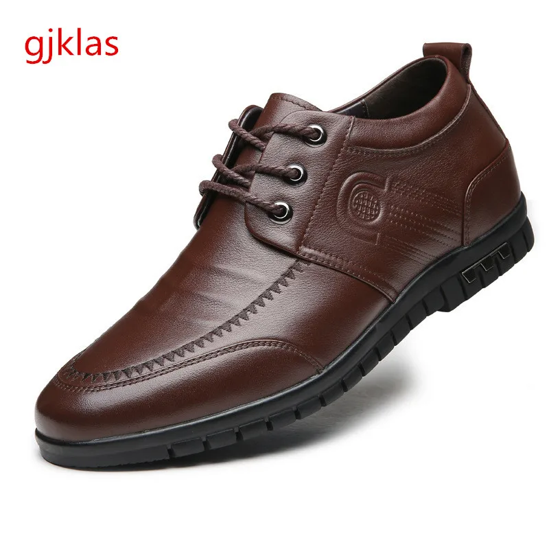 

Dress Mens Shoes Genuine Leather Elevator Shoes for Men Original Black Brown Shoe Leather Casual Man Shoes High Quality Comfort