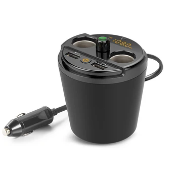 

Multifunctional Car Phone Charger Bluetooth MP3 Player FM Transmitter Cup Cigarette Lighter Adapter FKU66