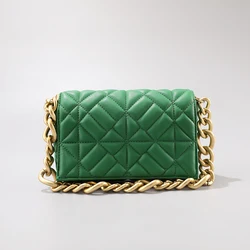 Soft Pu Leather Chain Shoulder Bag Brand Design Casual Women Purses and Handbag Green Clutch Tote Bags for Women Quality no tag