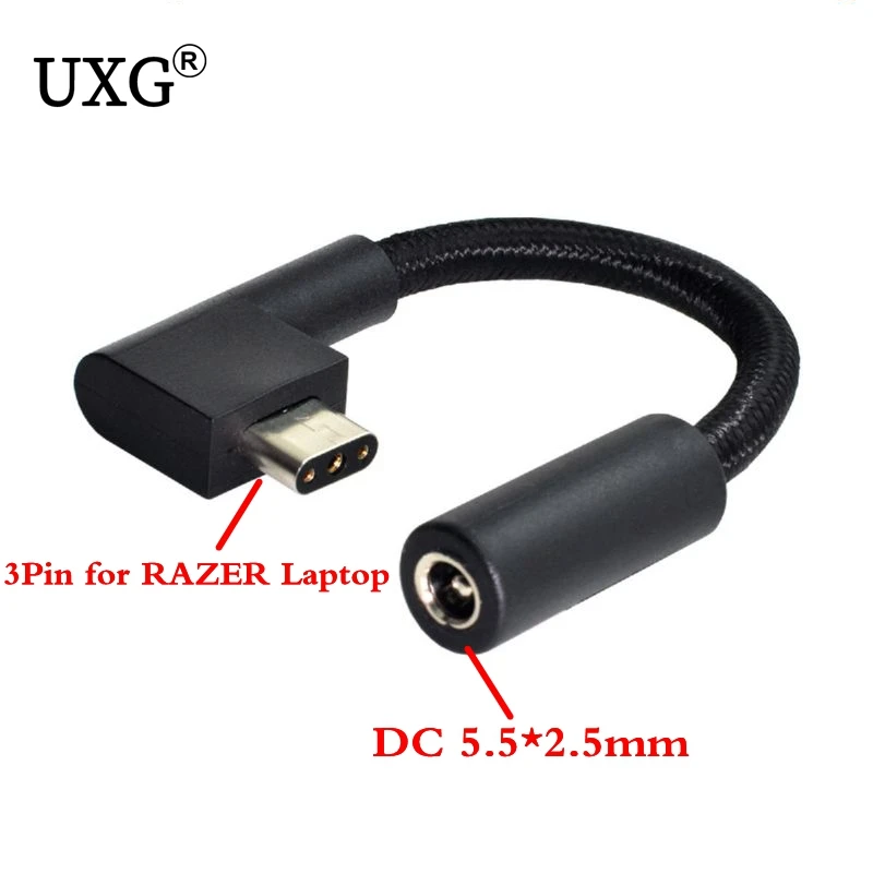 

Jimier 5.5*2.5mm DC Jack Input to 3Pin Power Plug Cable Compatible for Razer Laptop Blade Support 230W/160W Charge Adapter Jimi