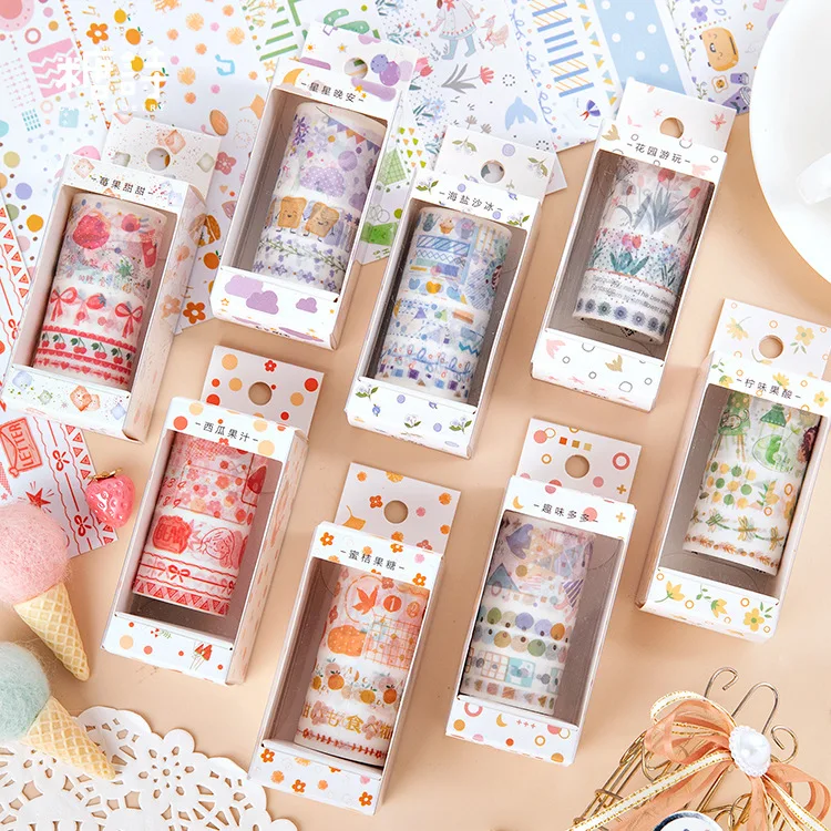 

24 pack/set 6cm Sweeteners Series Orange Juice Bullet Journal Washi Tape Adhesive DIY Scrapbooking Sticker Label Masking