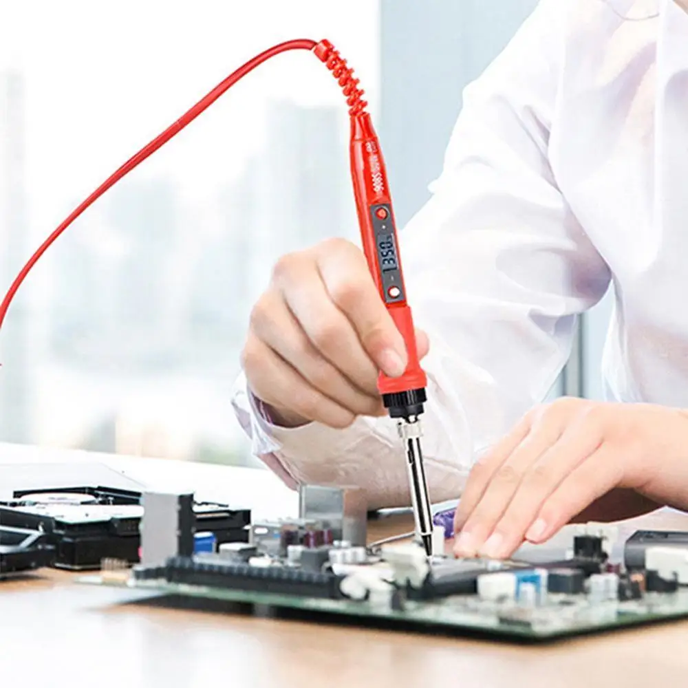 

220V 80W LCD Electric Soldering iron 908S Adjustable Temperature Solder iron With quality soldering Iron Tips and kits