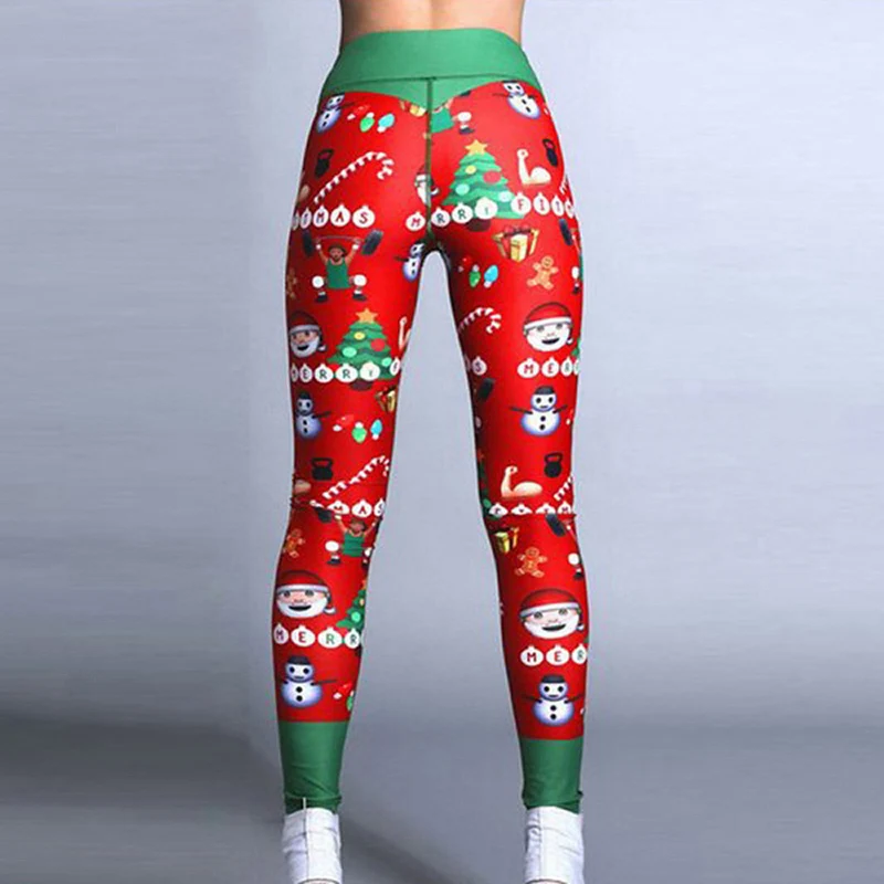 Women Christmas Leggings Plus Size 5XL Hot Fashion Christmas Deer Printed Girl Elastic Skinny Stretch Slim Fitness Leggins Pants