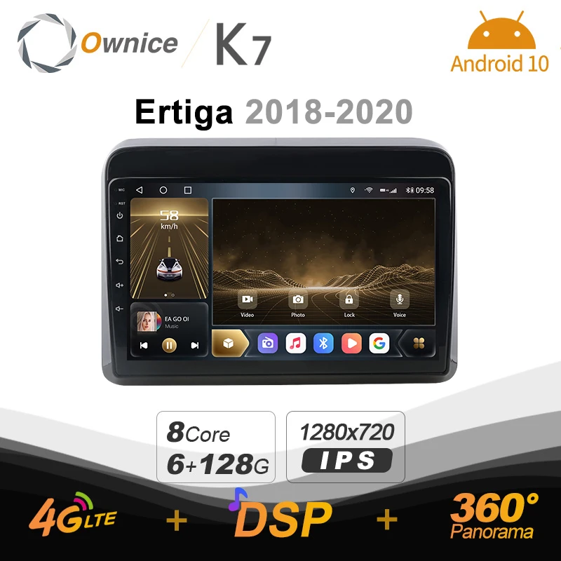 Автомобильный радиоприемник Ownice K7 6G + 128G для Suzuki Ertiga 2018 - 2020 android 10 0 BT 5 с поддержкой
