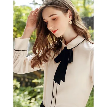 

Women's shirt autumn winter 2019 new women's Polo single breasted Plush warm long sleeve versatile top shirt