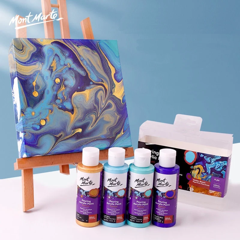 

Mont Marte Premium Pre-mixed Acrylic Pouring Paint Set,240ml Bottles for Surfaces Stretched Canvas,Wood,MDF and Air Drying Clay