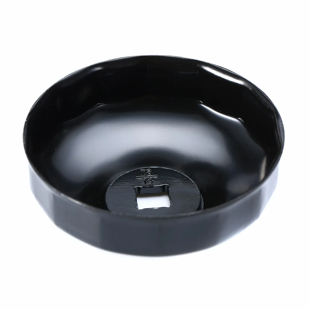 76mm 14 Flutes Automobiles Oil Filter Cap Type Wrench Socket Remover Tool for BMW AUDI Mercedes-Ben Porsche VW Black Steel