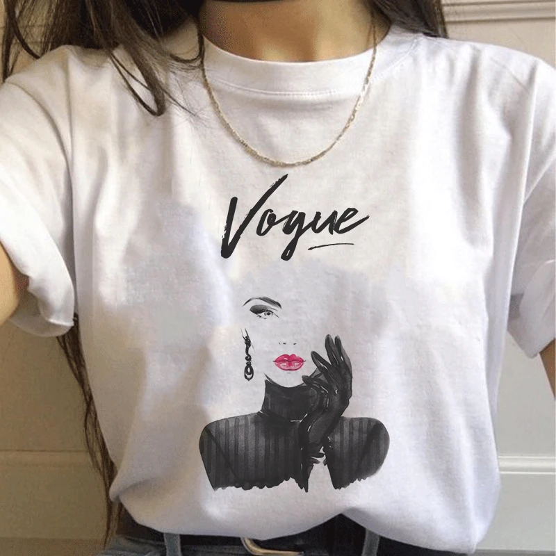 

Summer New Harajuku Aesthetics Fashion Woman Print Tshirt Short Sleeve Vintage Tees Vogue Personality Casual T Shirt Women Tops