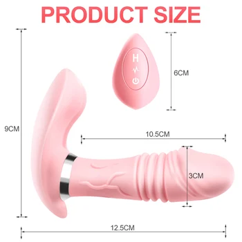 Telescopic Vibrators Wearable Butterfly Heating Dildo Panties Vibrator G Spot Stimulator Wireless Remote Control Adult Sex Toys 6