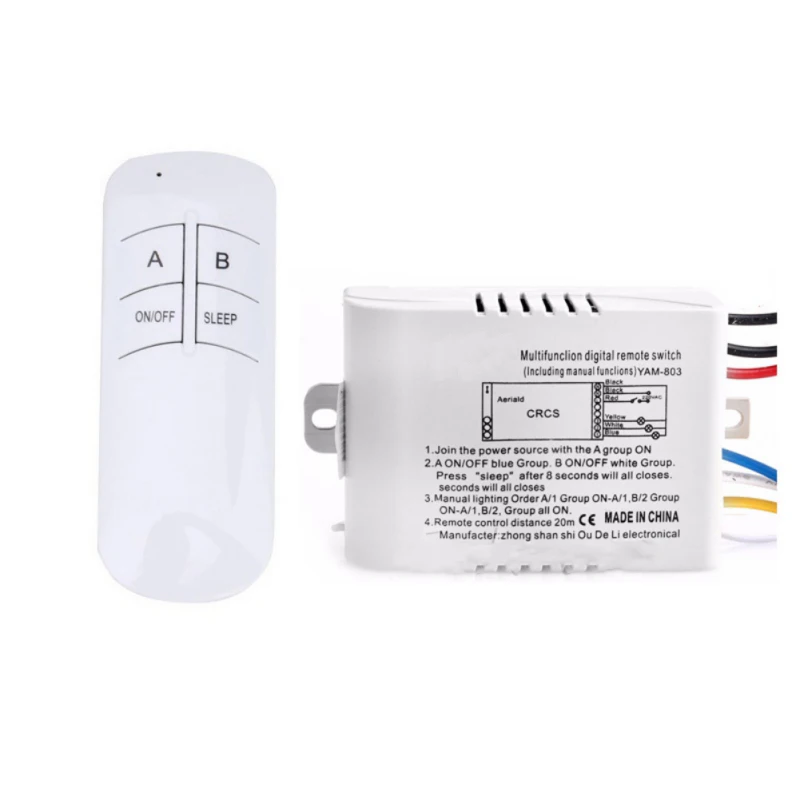  3 Port Wireless Remote Control Switch ON/OFF 220V Lamp Light Digital Wireless Wall Remote Switch Re - 4000208499011