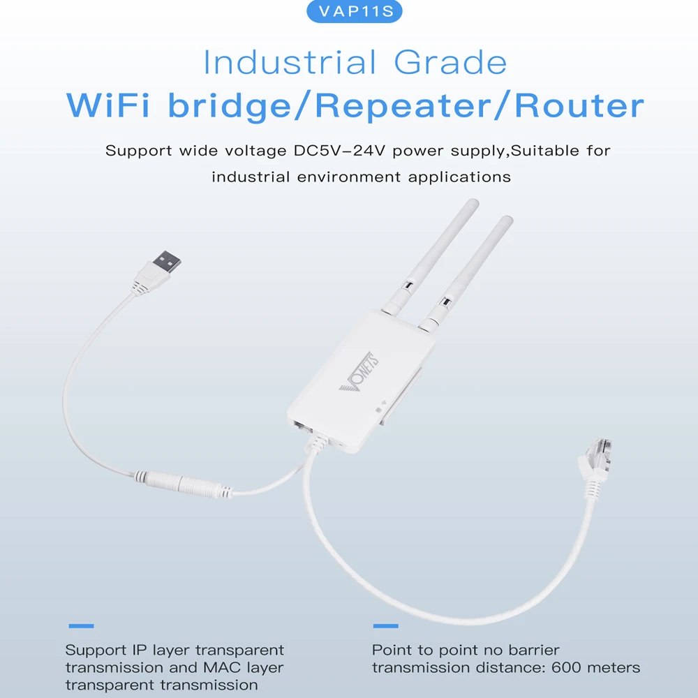 VONETS VAP11S Mini mostek inżynieryjny przekaźnik Wifi Routing Ap wzmocnienie Port sieciowy rozszerzenie LoT bezprzewodowy do kabla