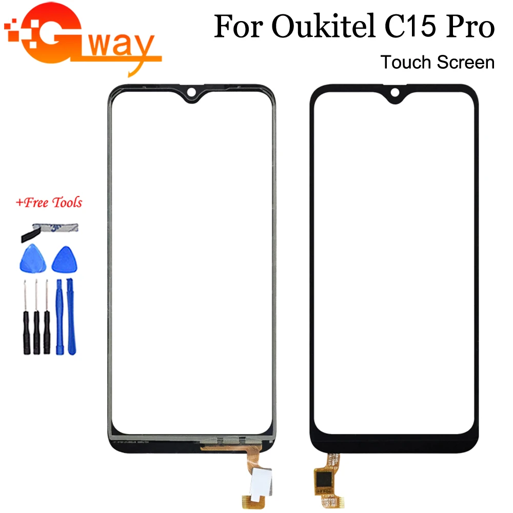 

Top Quality Front Glass Lens Touch Glass Panel For 6.09" Oukitel C15 Pro Touch Screen Digitizer Sensor Without LCD+ Tools