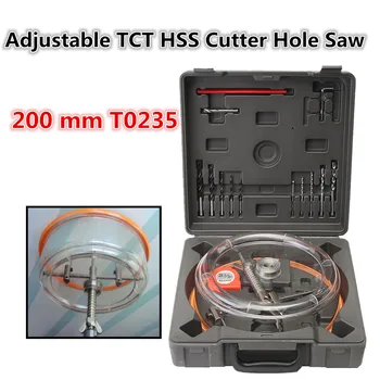 

Ceiling Woodworking Drill Bit Adjustable Downlight Holesaw Ceiling Wall TCT HSS Cutter Hole Saw 200 mm T0235 With Dust Cover
