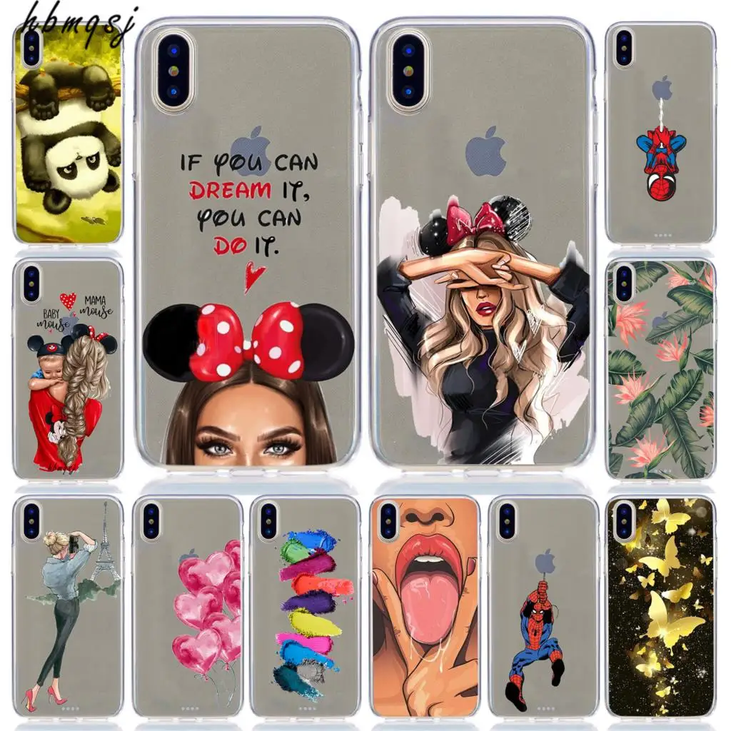 Милый чехол для iphone 11 pro xs max 5s 6 S 7 8 plus силиконовый мягкий с рисунком девочек