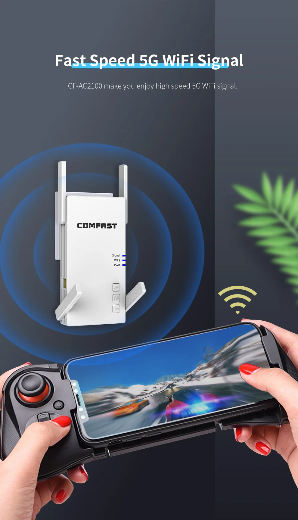 Comfast-Wi-Fi repetidor ac1200 ac2100 dual band 2.4