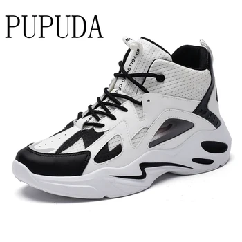 

PUPUDA sport shoes men boots Spring Basketball shoes trend casual high top shoes male outdoor fashion chunky sneakers men