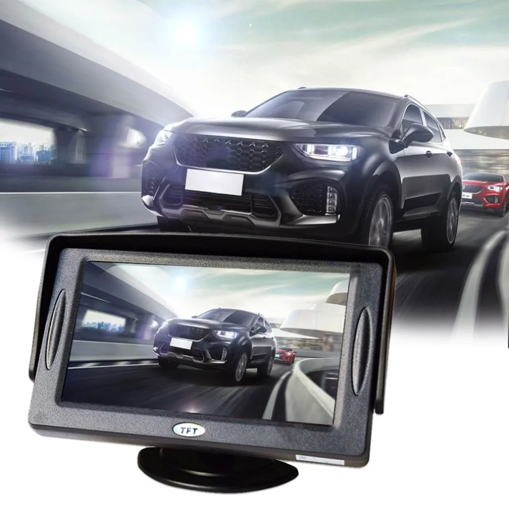 Автомобильный дисплей 4,3 дюймов Hd Tft цифровой ЖК-экран маленький ТВ двусторонний Av вход Реверсивный приоритет двусторонний видео вход