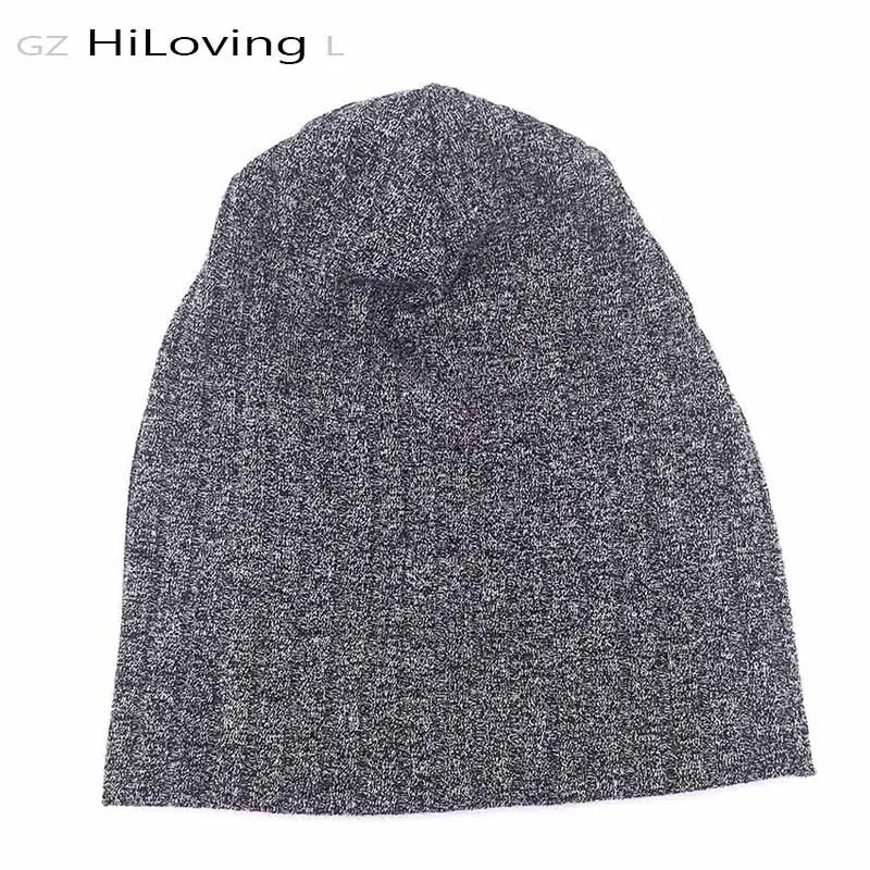 

GZhilovingL Women Slouch Black Sequins Beanies Ladies Cotton Knitted Skullies Bonnet for Winter Autumn Warm Men Hiphop Hat Gorro