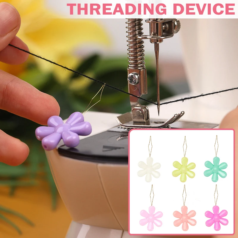Sewing Needle Threader Flower Shaped Thread Guiding Tool Easy Threading Sewing Supplies for