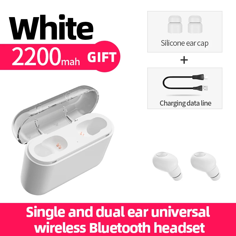 TWS Bluetooth Earphone Bluetooth 5.0 Wireless Headset Long Time Battery Sport Ear Stereo Cordless Earbuds with Charging box