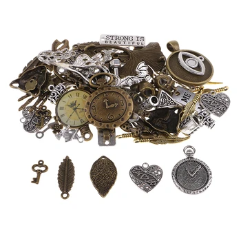 

100 Grams Antique Steampunk Charms Pendants Jewelry Making Necklace Craft