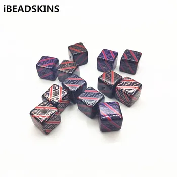 

New arrival! 16mm 50pcs F stripe print Cube beads for earrings accessories,Earring parts Jewelry findings DIY Make