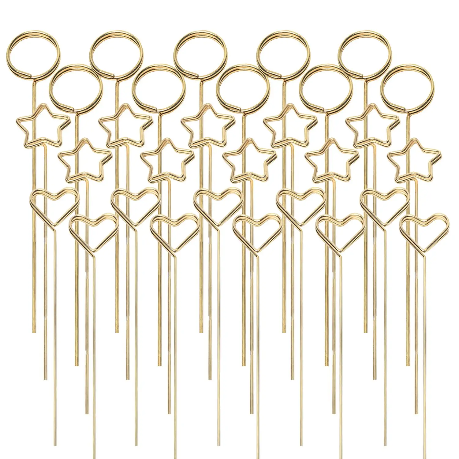 

30PCS DIY Wrapping Supplies Florist Bouquet Box Metal Clips Cake Card Flower Bouquet Card Holder Stick