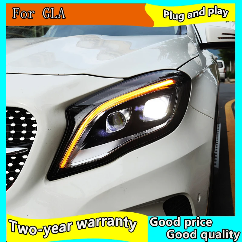 Автомобильный Стайлинг для Benz GLA фары- светодиодный объектив фары двойной луч H7 HID Ксеноновые Биксеноновые линзы дневного света