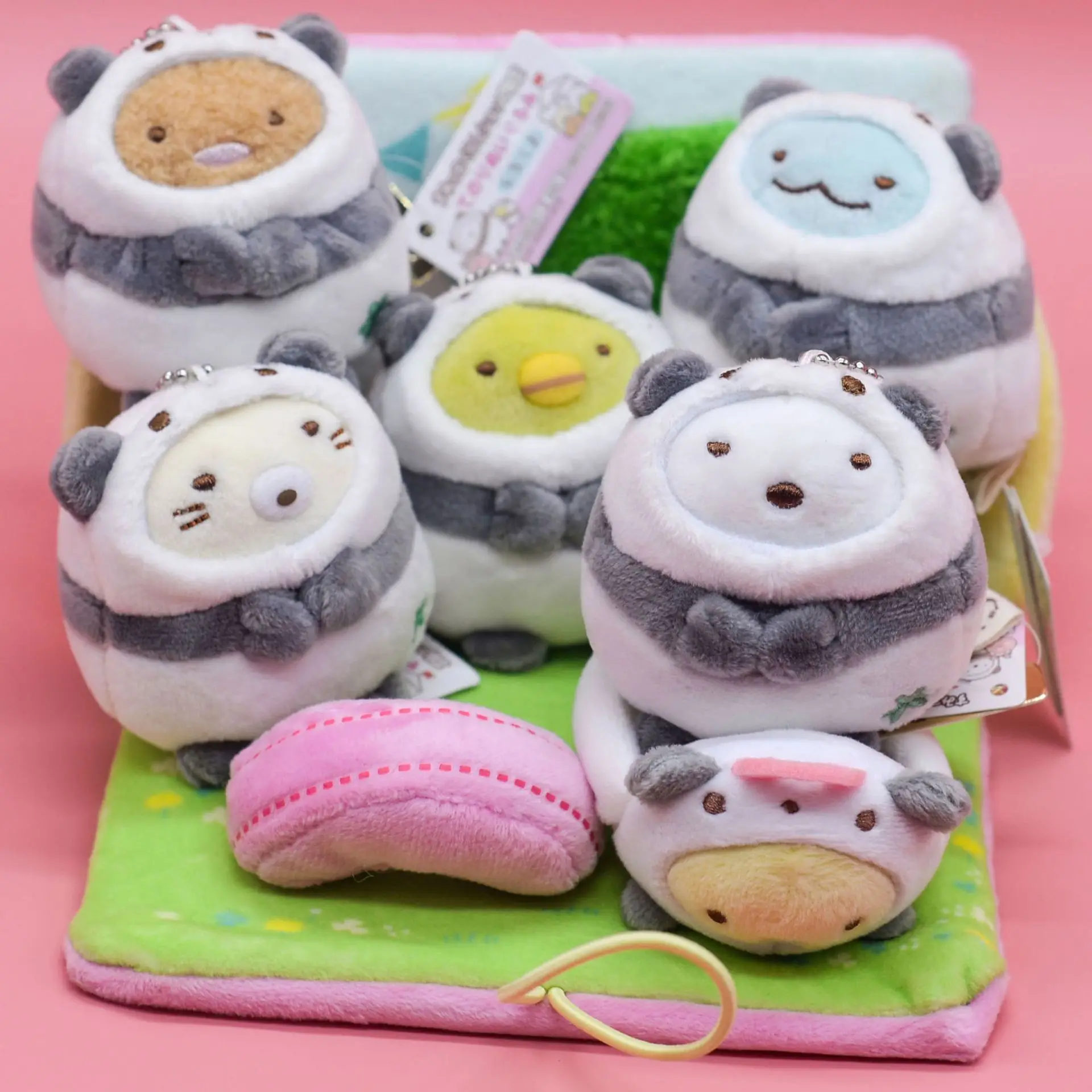 6 шт./компл. Kawaii San-X Сумико гураши угловой био перевернутый к Панде японский аниме плюшевая игрушка чучела Животные Кукла кулон девушка подарок - Цвет: 6pcs a set