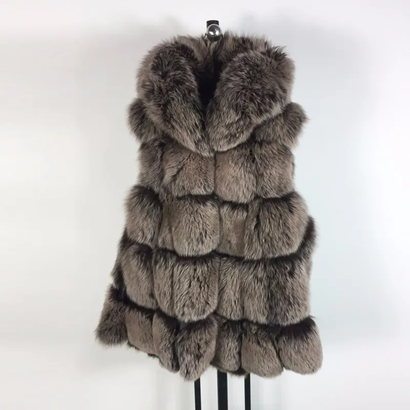 High quality winter coat  fashion luxury women's jacket gilet vests fox jacket real fox fur sleeveless vest women's down coats & jackets