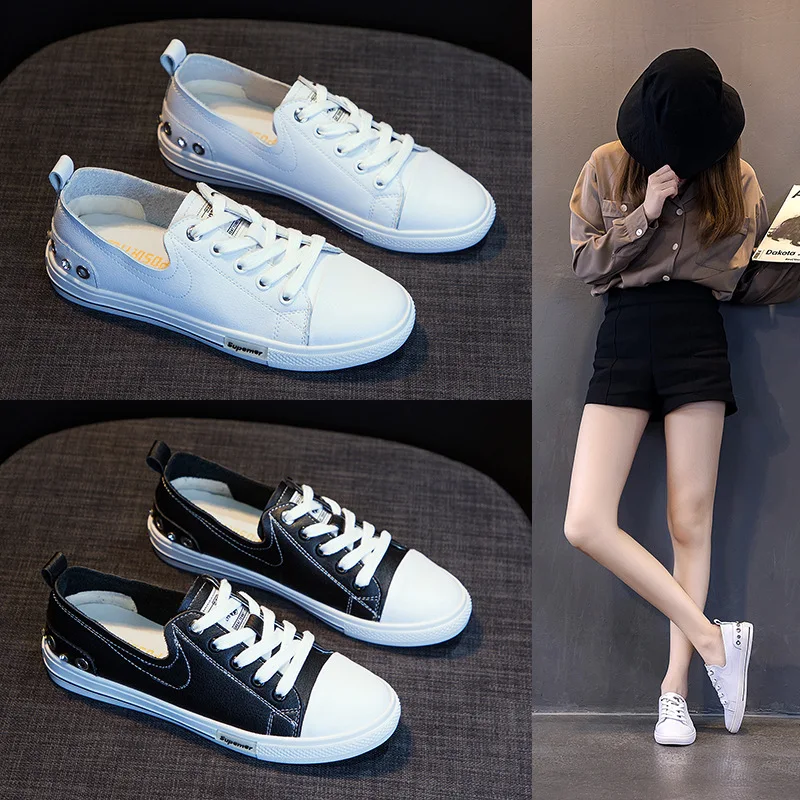 

2020 Spring New Style Versatile Street Snap White Shoes Women Flat INS Hong Kong Style Students Korean-style Hot Selling Single