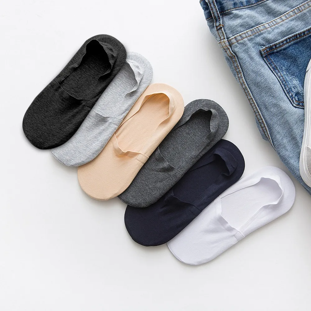  10 Pairs Fashion Man Antiskid Invisible Low Cut Socks Anti-slip Toe Ankle Sock (24)