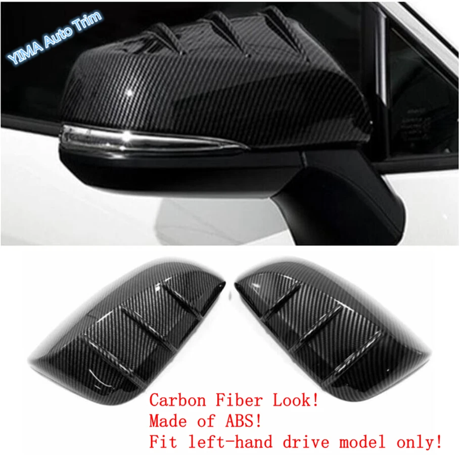 

Lapetus Auto Styling Outside Door Rearview Mirror Shell Cover Trim Fit For TOYOTA RAV4 RAV 4 2019 2020 / ABS Chrome Carbon Fiber