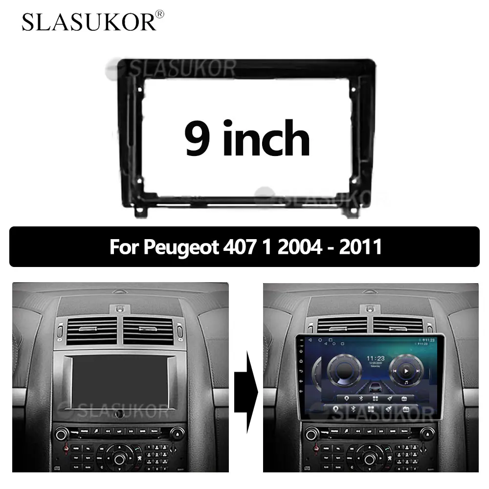 9-дюймовая панель для Peugeot 407 1 2004 2005 2006 -2011 комплект монтажа стереопанели из